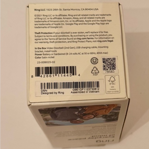 Ring Video Doorbell - Blue and Silver - Picture 5 of 5